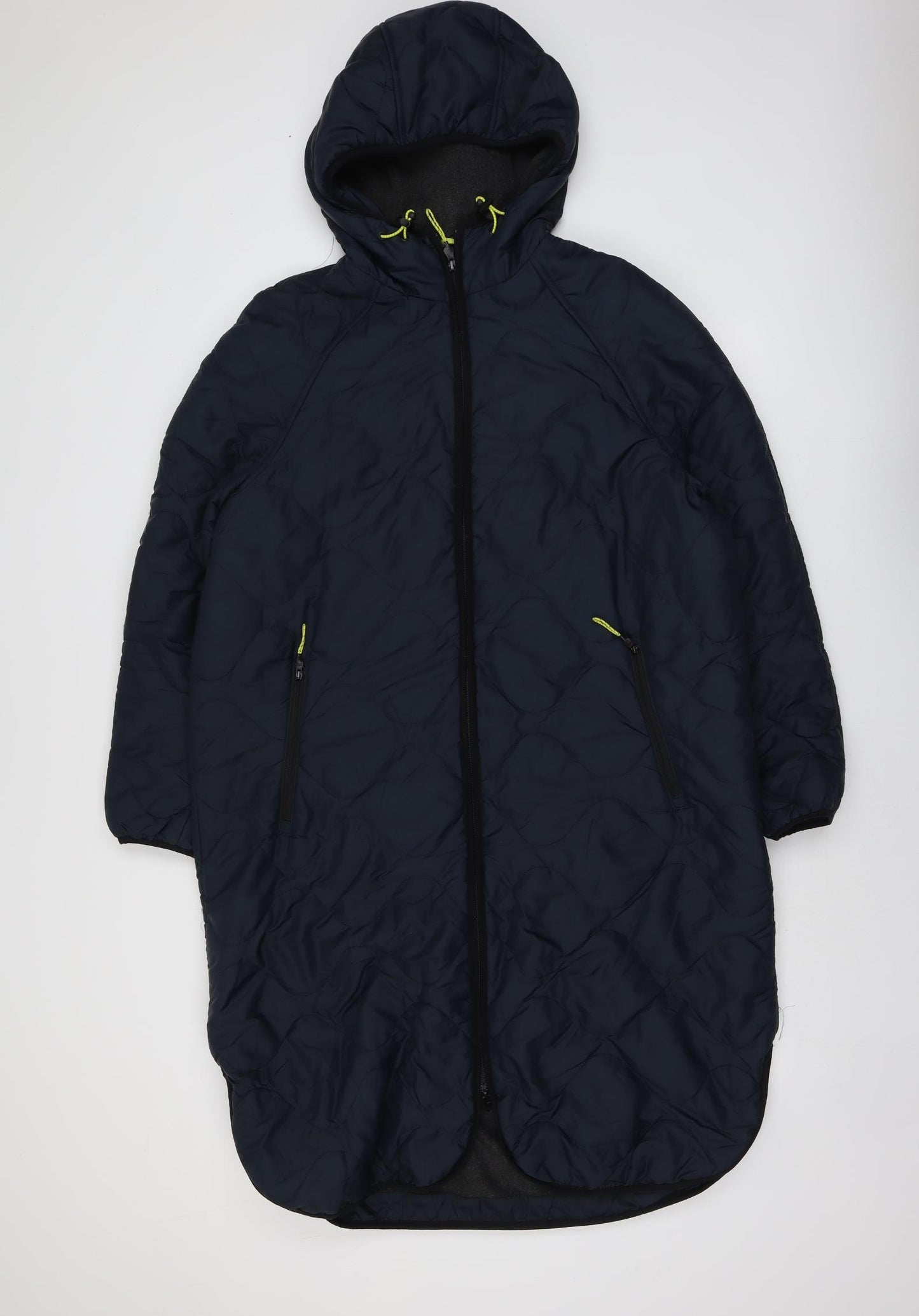 Marks and Spencer Womens Beige Quilted Coat Size 14 Zip