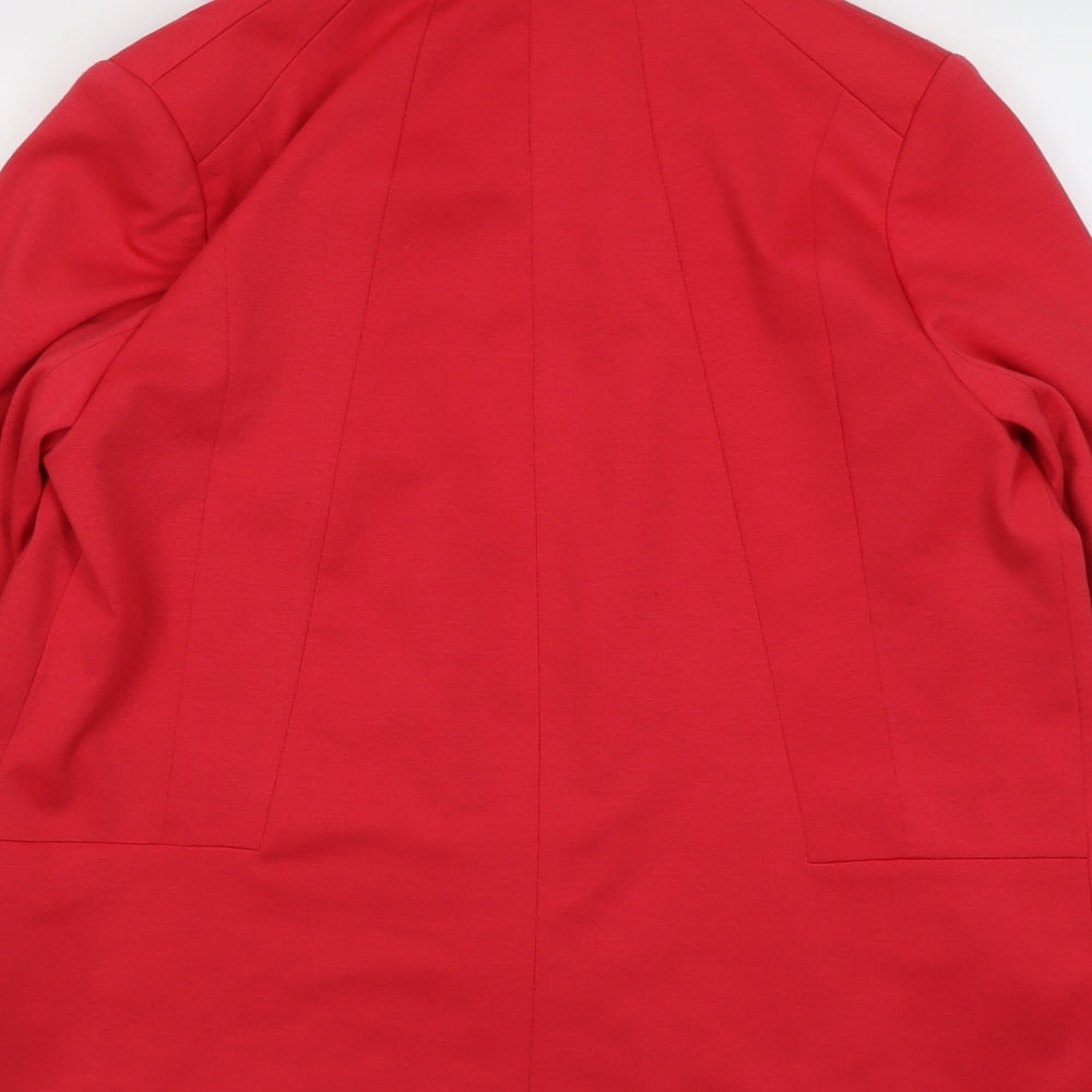 Wallis Womens Red Polyester Jacket Blazer Size 14