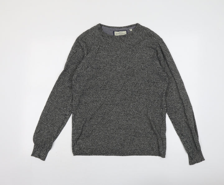 Brave Soul Womens Grey Round Neck Cotton Pullover Jumper Size S