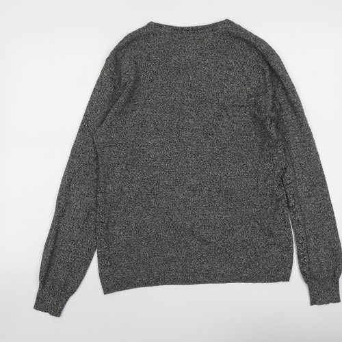 Brave Soul Womens Grey Round Neck Cotton Pullover Jumper Size S