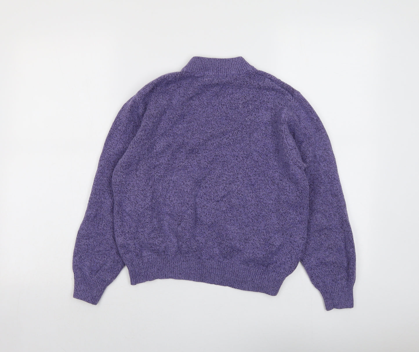 Amalina Womens Purple Round Neck Acrylic Pullover Jumper Size 12