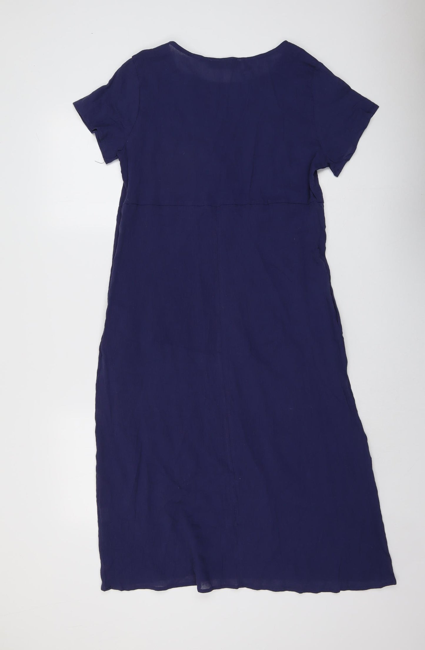 Zanzea Womens Blue Cotton T-Shirt Dress Size M Round Neck Pullover