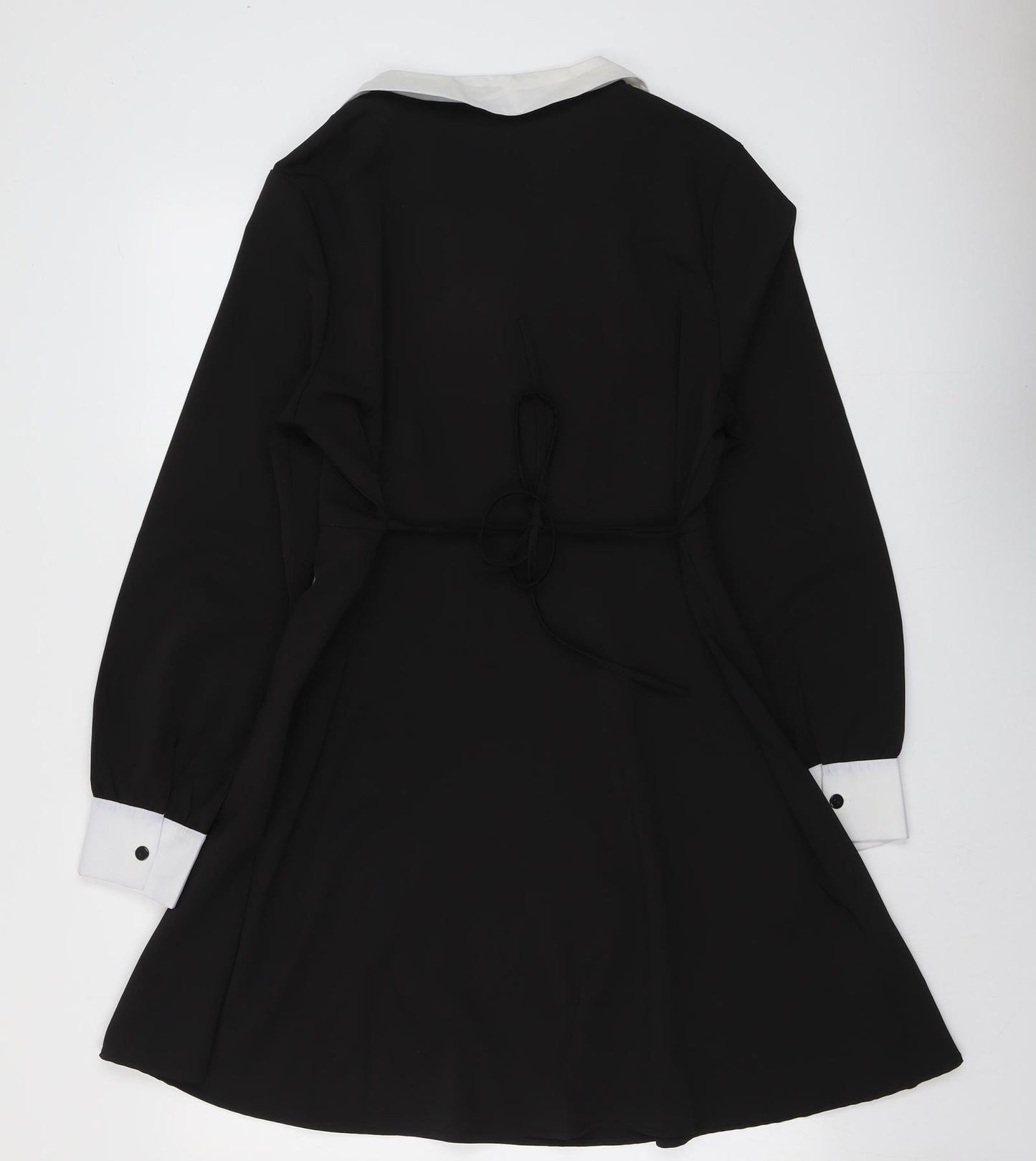 Mela London Womens Black Polyester Trapeze & Swing Size 16 Collared Zip