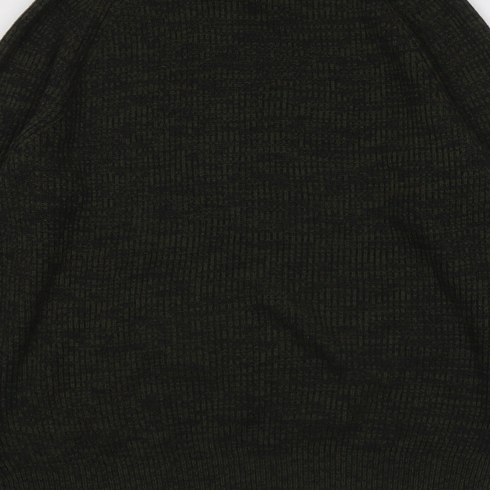 JACK & JONES Mens Green Round Neck Acrylic Pullover Jumper Size 2XL Long Sleeve