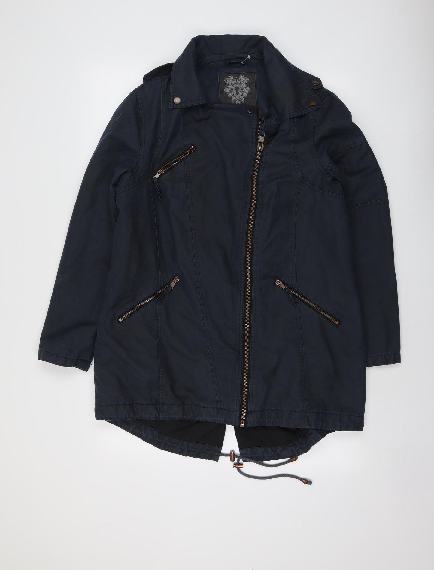 Label Lab Womens Blue Jacket Size 10 Zip