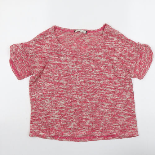 River Island Womens Pink Scoop Neck Acrylic Pullover Jumper Size 10