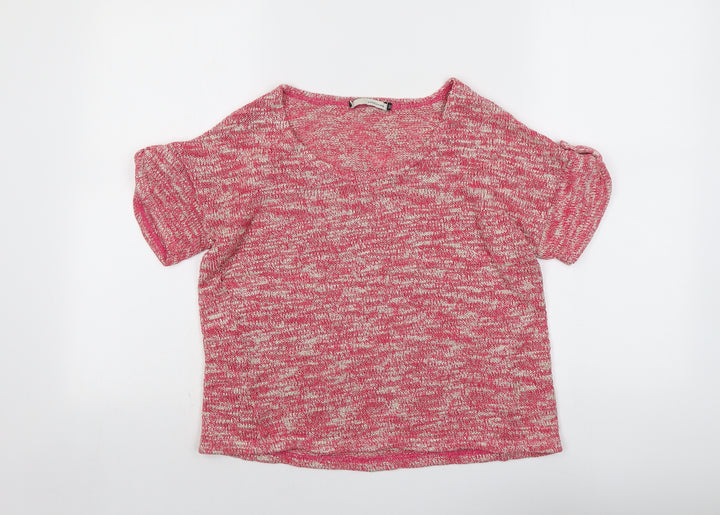 River Island Womens Pink Scoop Neck Acrylic Pullover Jumper Size 10