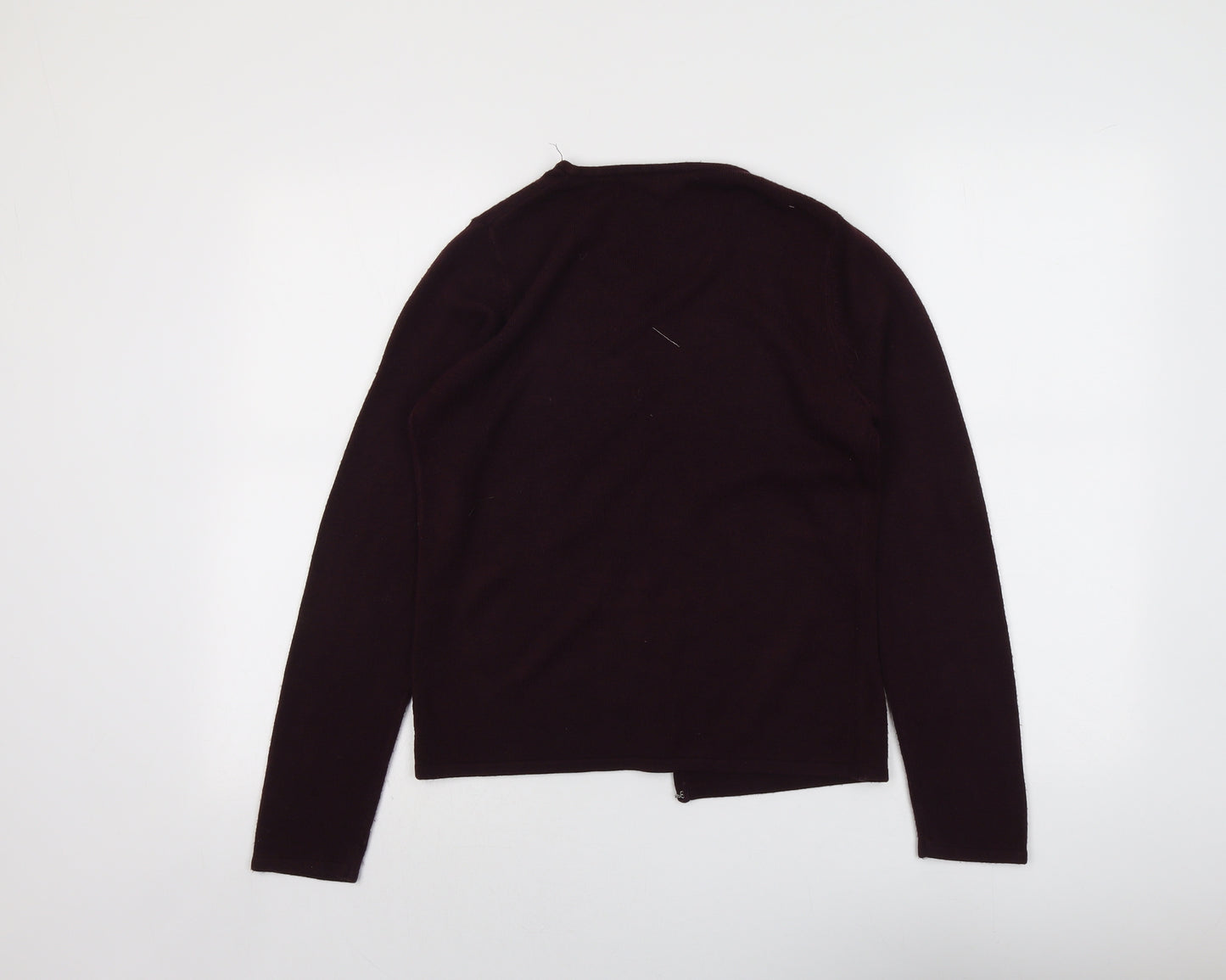 Sara Womens Purple Round Neck Acrylic Cardigan Jumper Size 10 - Size 10-12