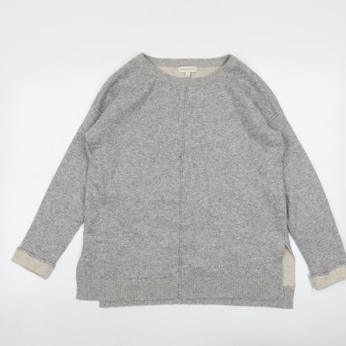 Monsoon Womens Grey Round Neck Nylon Pullover Jumper Size M