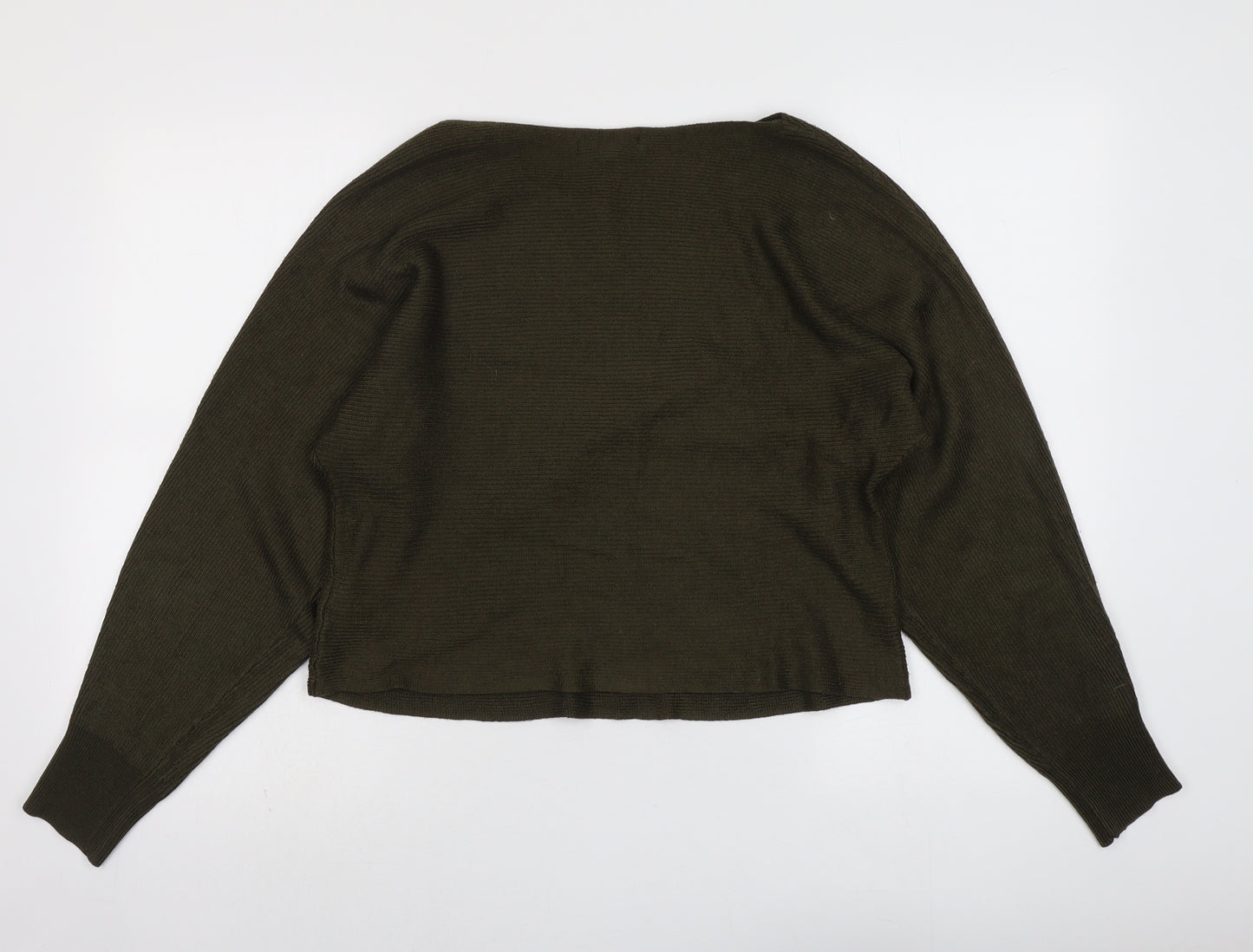 New Look Womens Green Boat Neck Acrylic Pullover Jumper Size M