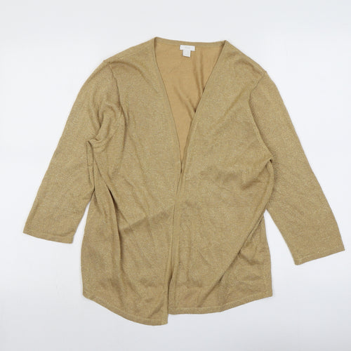 TCM Womens Gold V-Neck Viscose Cardigan Jumper Size 14