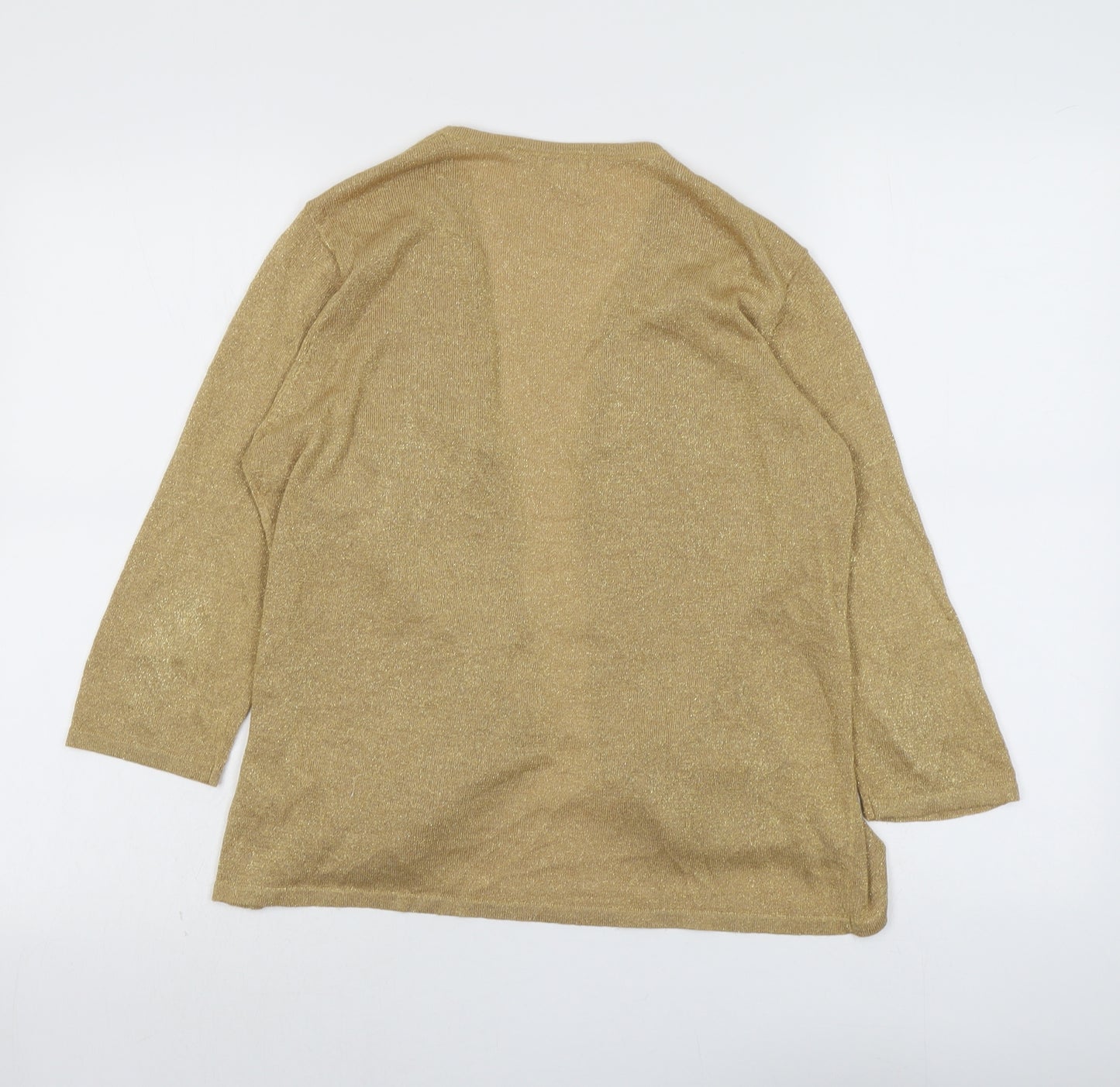 TCM Womens Gold V-Neck Viscose Cardigan Jumper Size 14