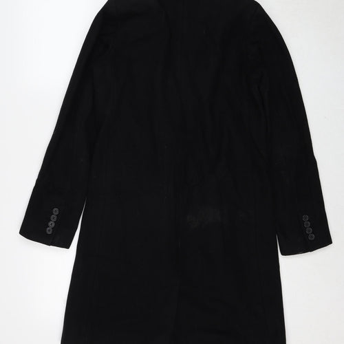 Laura Clement Womens Black Overcoat Coat Size 8 Button