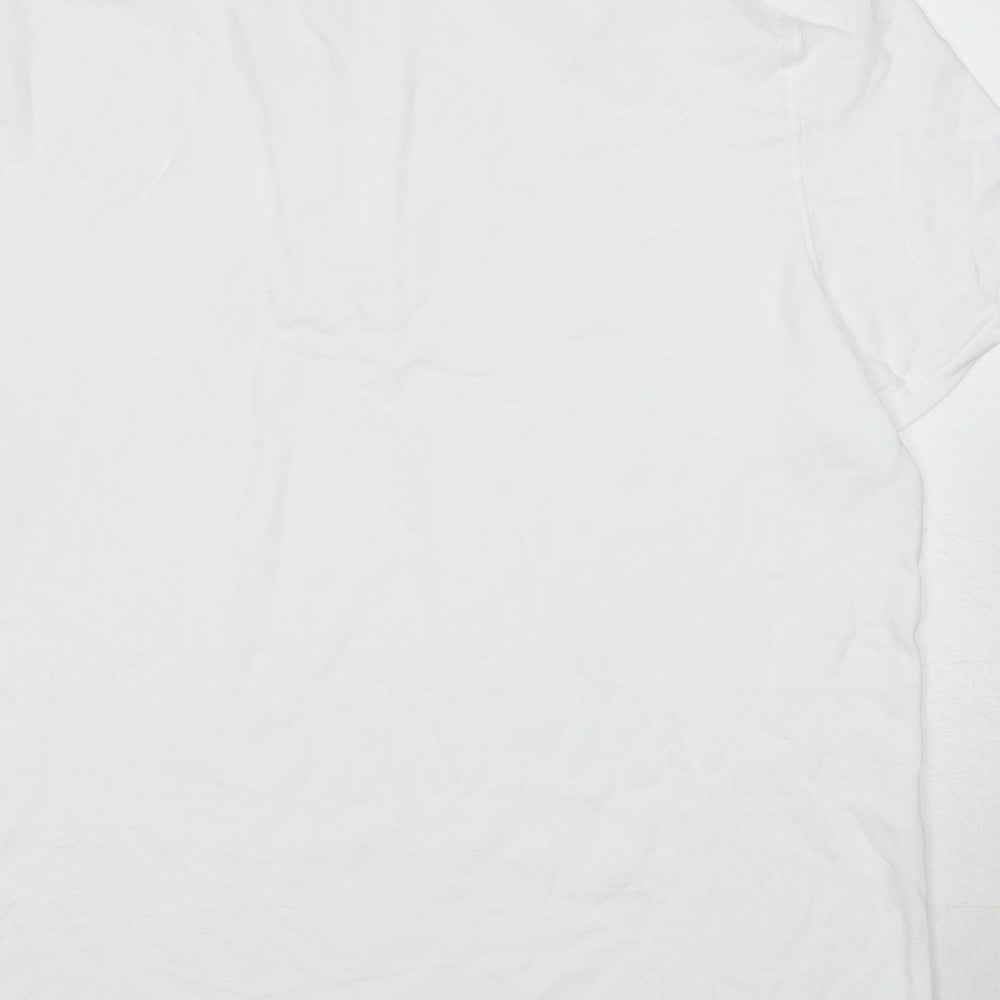 Marks and Spencer Boys White Cotton Pullover Polo Size 15-16 Years Collared Pullover