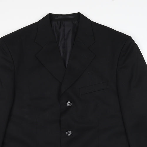 Savantini Mens Black Polyester Jacket Suit Jacket Size 40 Regular