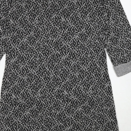 Great Plains London Womens Black Geometric Viscose A-Line Size M Round Neck Pullover
