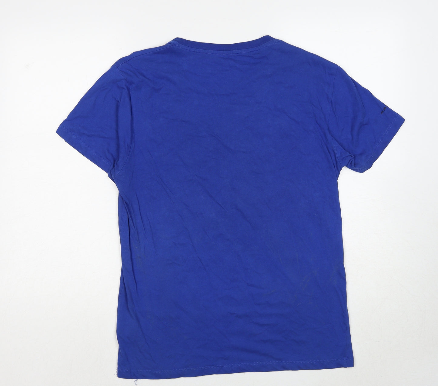 JACK & JONES Mens Blue Cotton T-Shirt Size L Round Neck