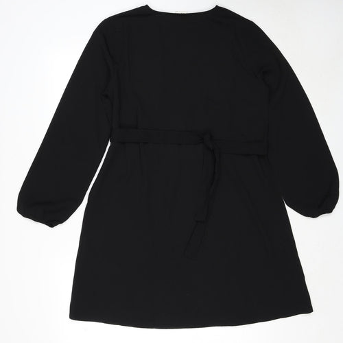 Only Womens Black Polyester A-Line Size 10 Round Neck Pullover