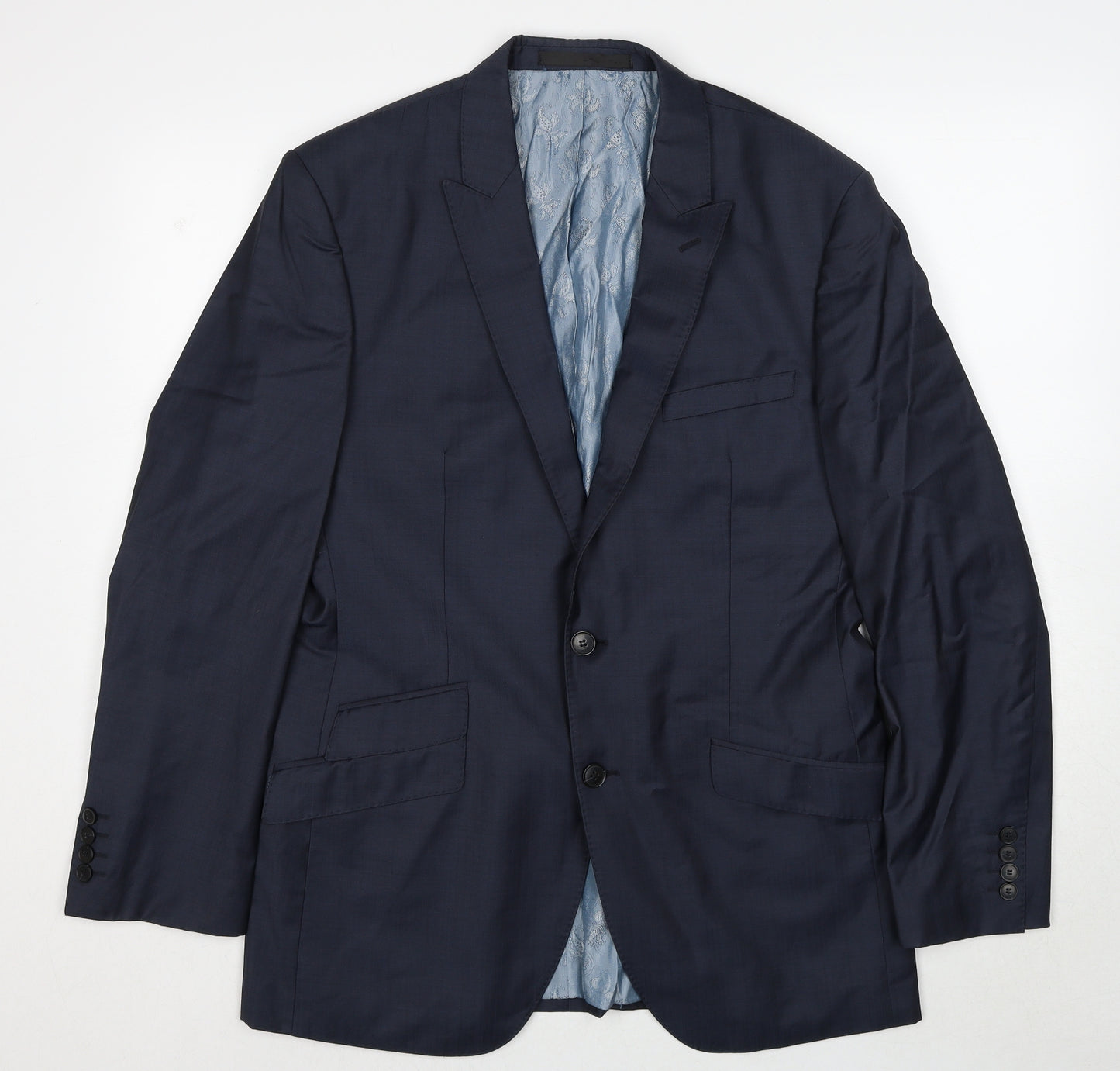Autograph Mens Blue Wool Jacket Suit Jacket Size 40 Regular