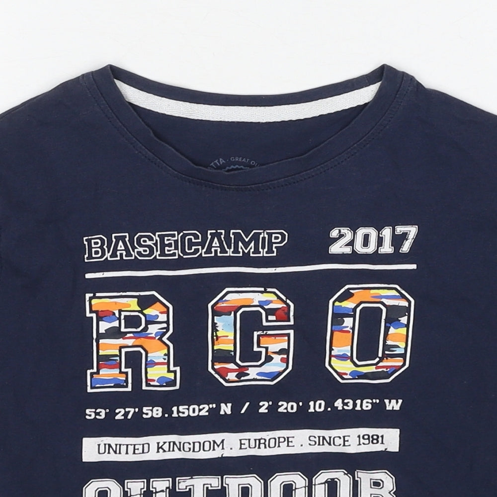 Regatta Boys Blue Cotton Pullover T-Shirt Size 5-6 Years Crew Neck Pullover