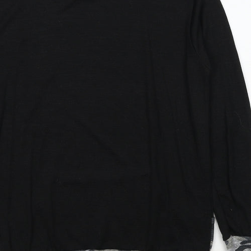 Signature Womens Black Camouflage Polyester Pullover Sweatshirt Size M Pullover