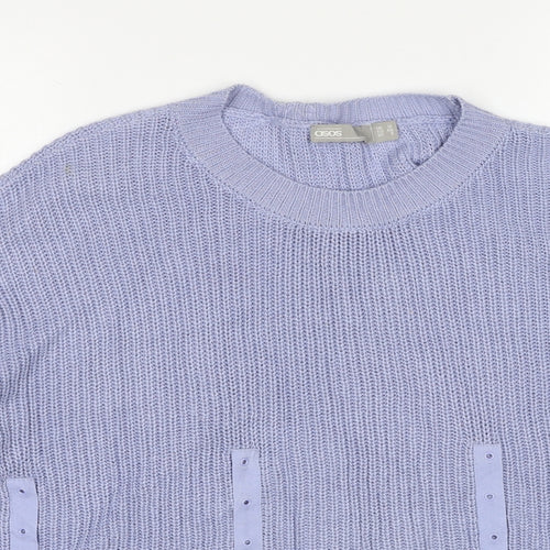 ASOS Womens Blue Round Neck Acrylic Pullover Jumper Size 12