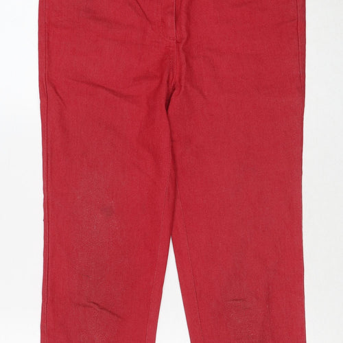 Klass Womens Red Cotton Straight Jeans Size 10 Regular
