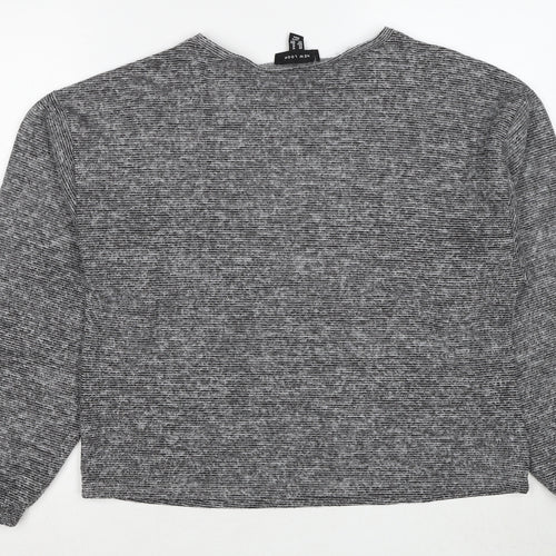 New Look Womens Grey Round Neck Polyester Pullover Jumper Size M