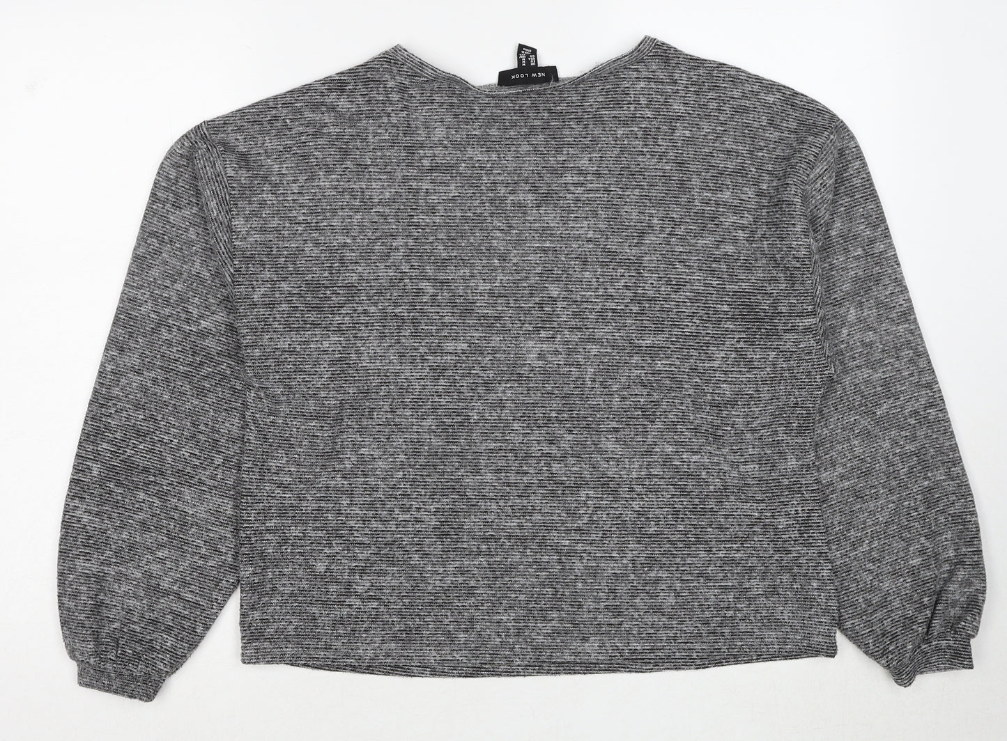 New Look Womens Grey Round Neck Polyester Pullover Jumper Size M