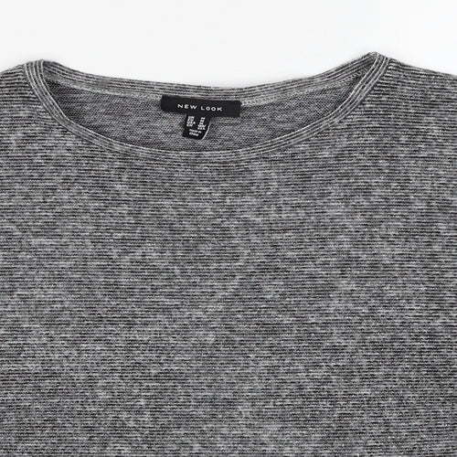 New Look Womens Grey Round Neck Polyester Pullover Jumper Size M