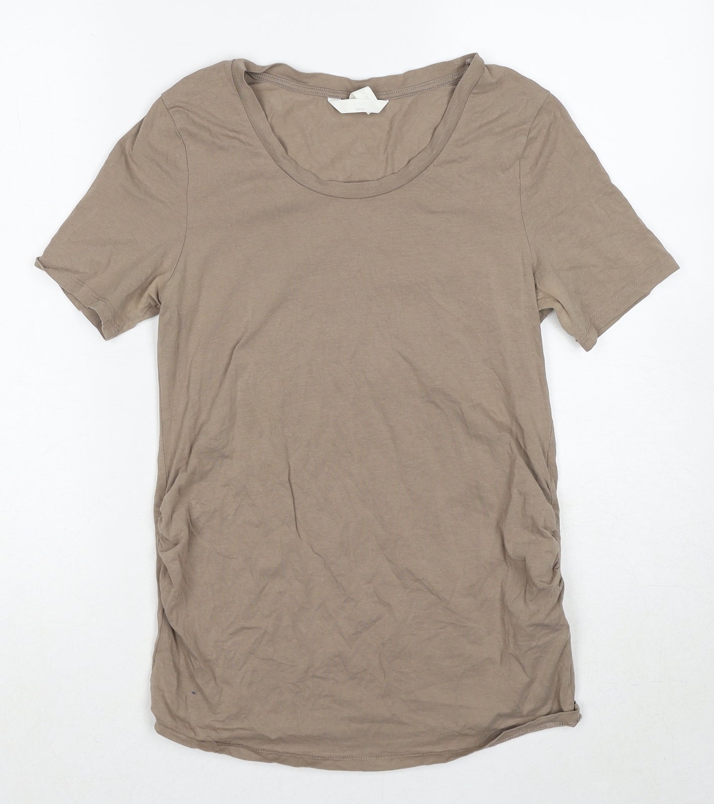 H&M Womens Brown Cotton Basic T-Shirt Size M Round Neck