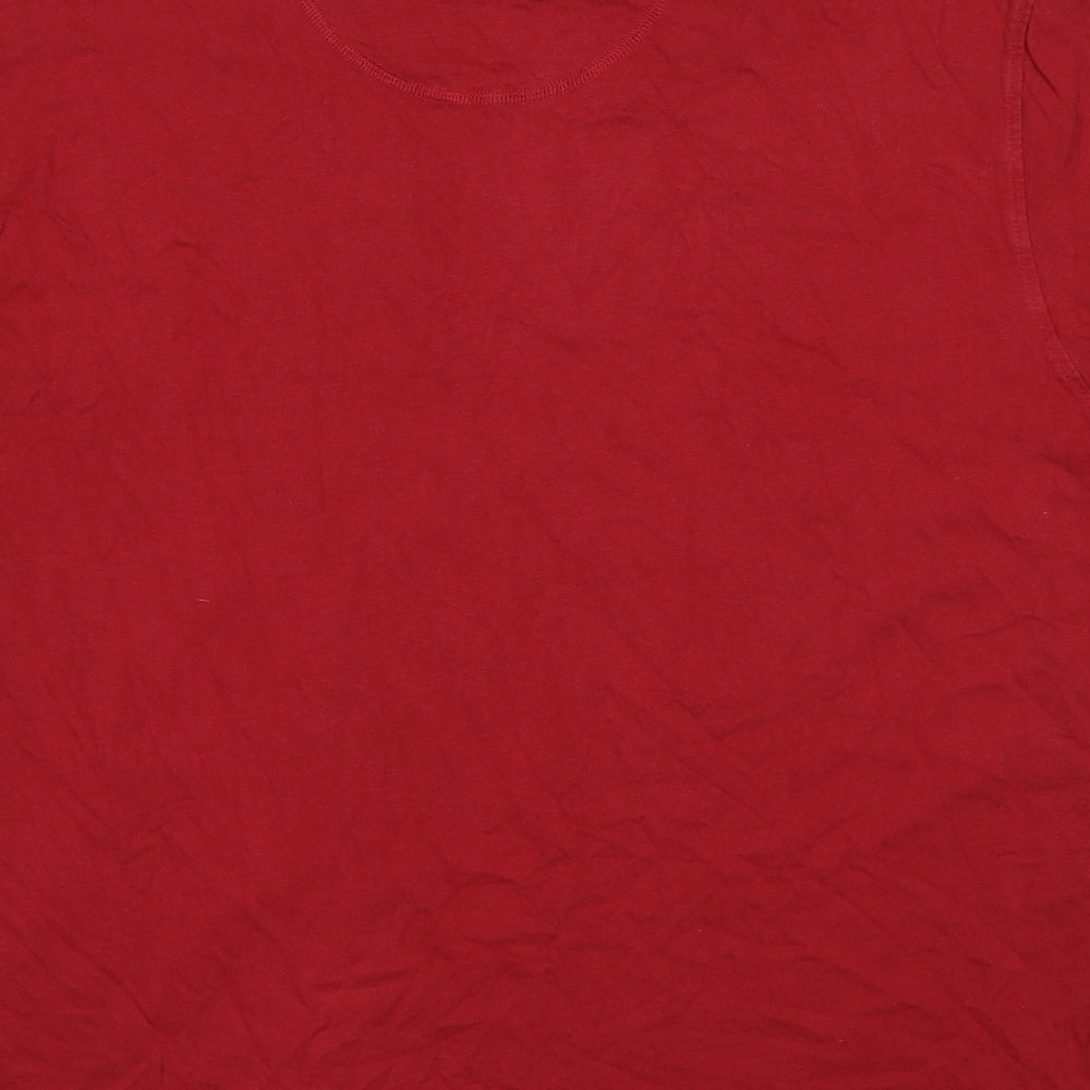 Fat Face Mens Red Cotton T-Shirt Size 2XL Crew Neck - Bear