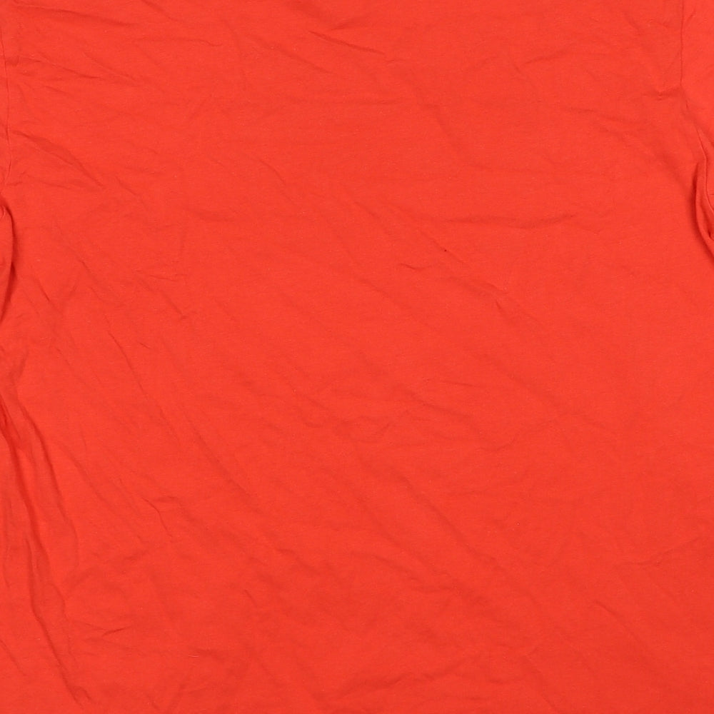 Esprit Mens Red Cotton T-Shirt Size L Crew Neck