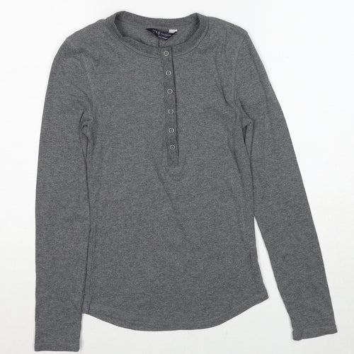 Marks and Spencer Womens Grey Round Neck Polyester Pullover Jumper Size 6
