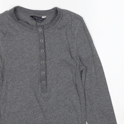 Marks and Spencer Womens Grey Round Neck Polyester Pullover Jumper Size 6