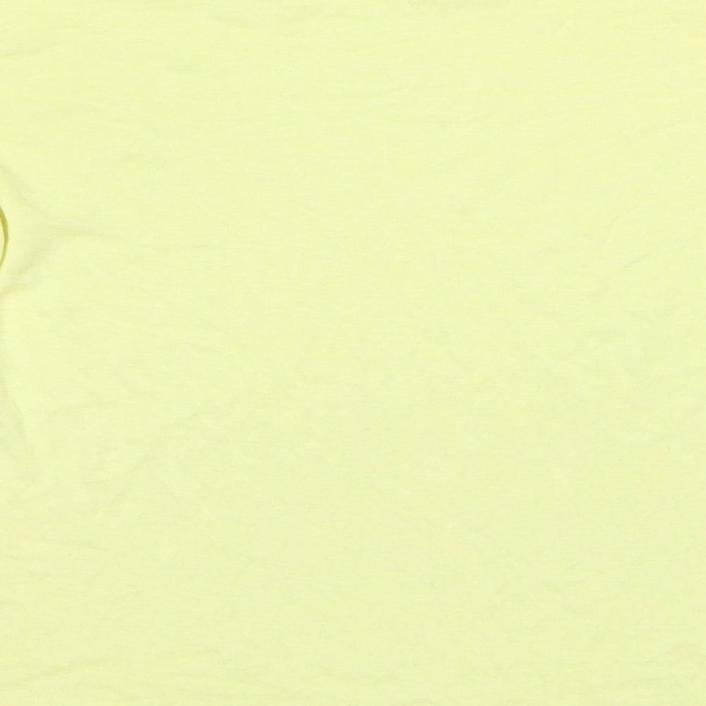 H&M Womens Yellow Cotton Basic T-Shirt Size S Round Neck
