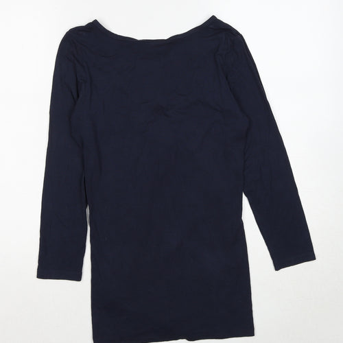 Soaked in Luxury Womens Blue Viscose Basic Blouse Size S V-Neck