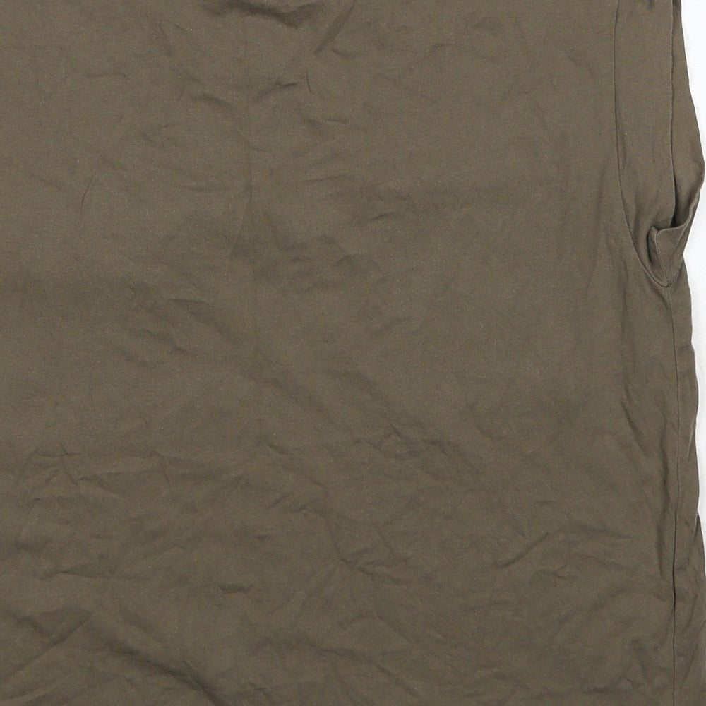 River Island Womens Brown Cotton Basic T-Shirt Size 12 Round Neck