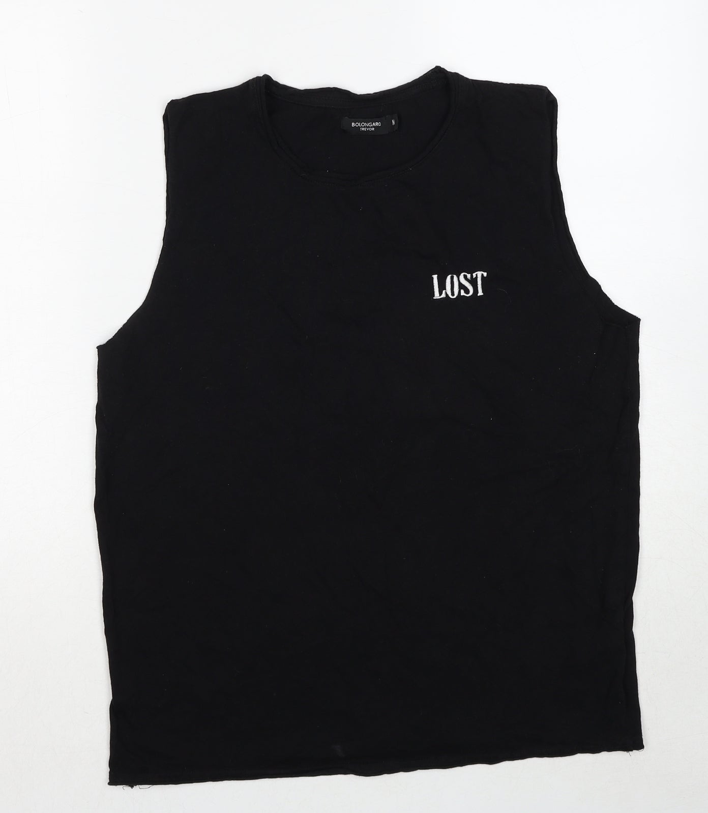 Bolongaro Trevor Womens Black Cotton Basic Tank Size M Round Neck - Lost