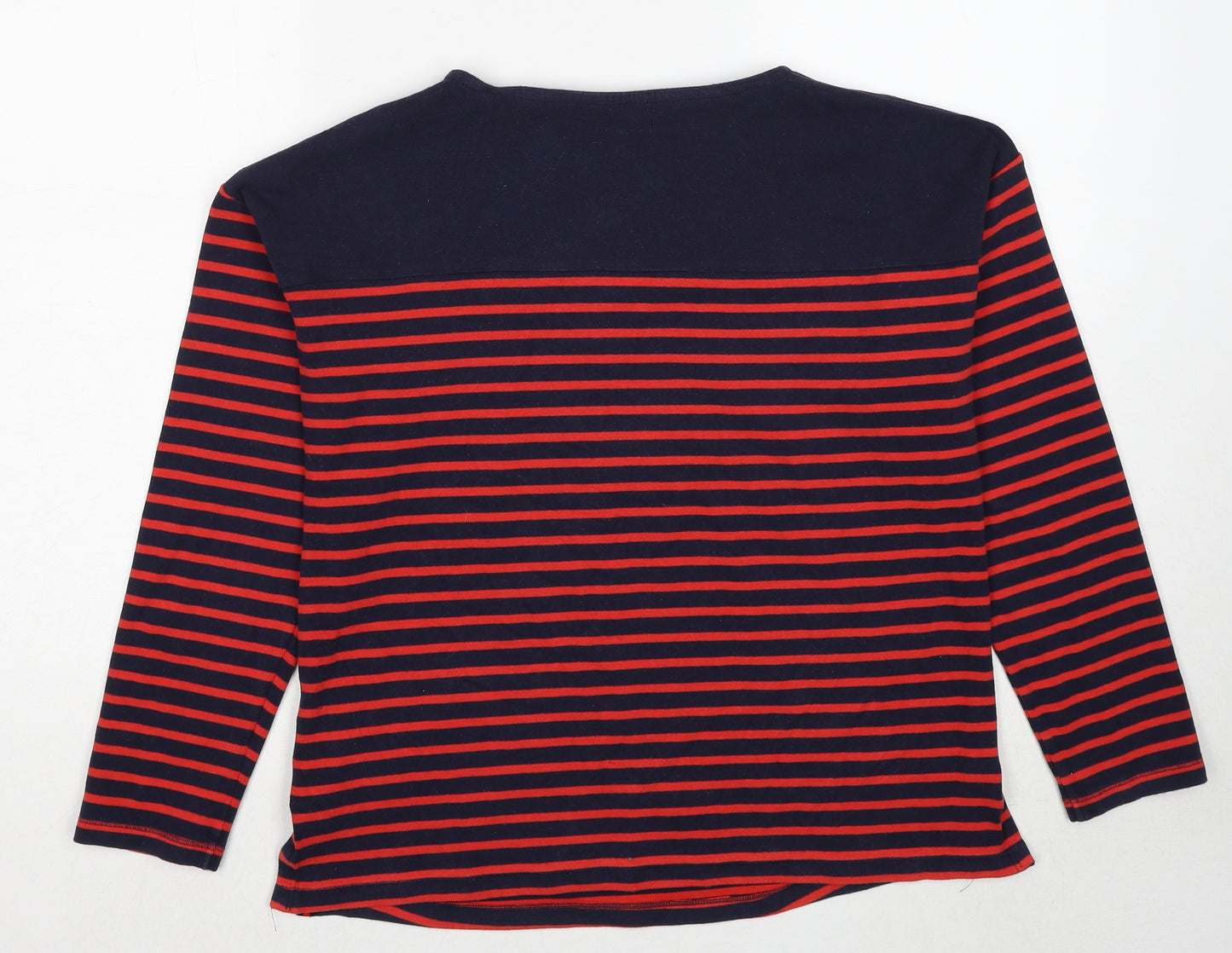 Marks and Spencer Womens Red Striped Cotton Pullover Sweatshirt Size 12 Pullover