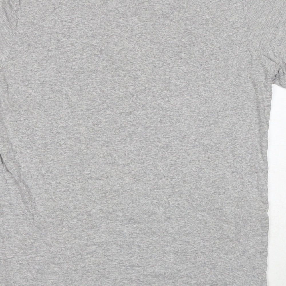 JACK & JONES Mens Grey Cotton T-Shirt Size S Crew Neck