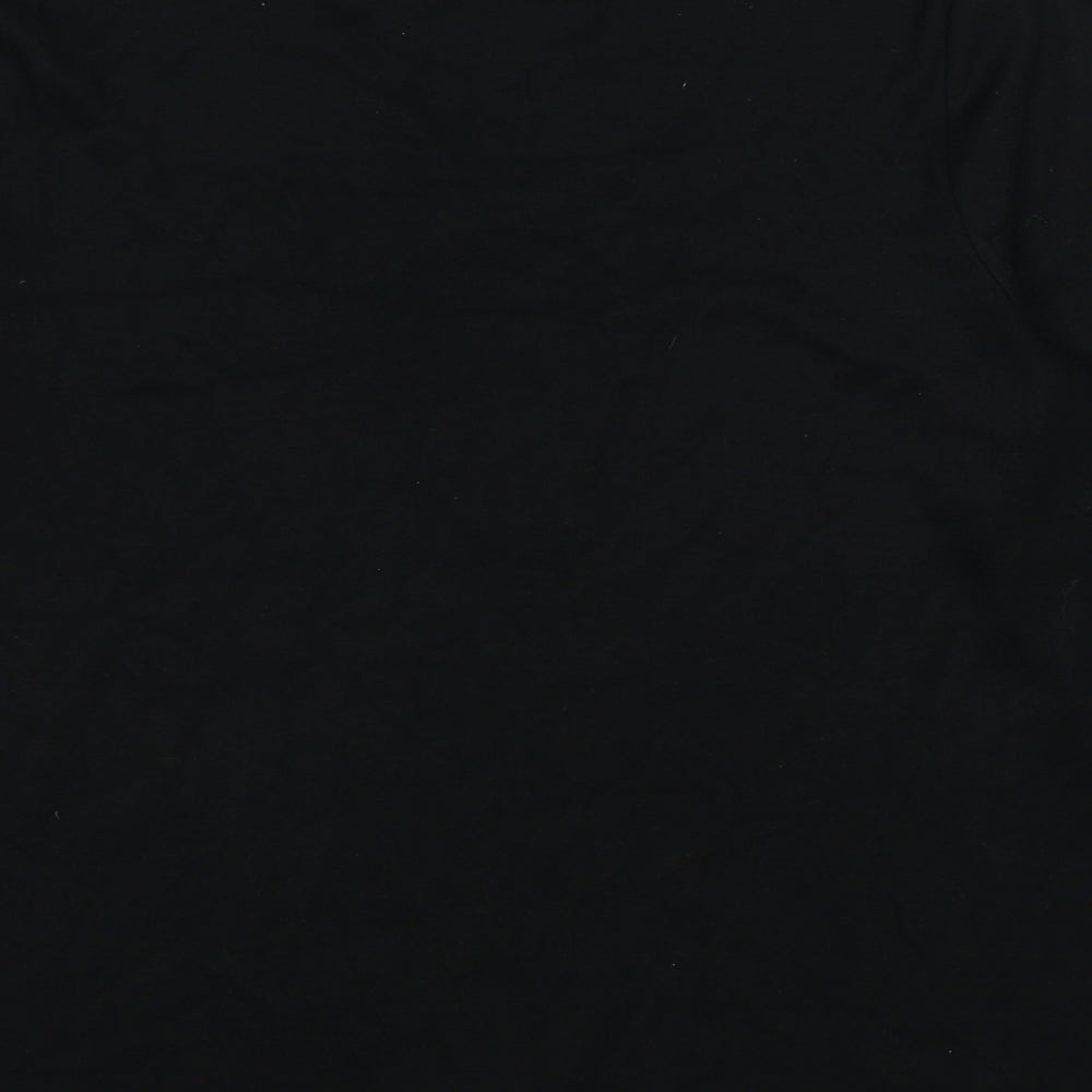 TIGI Womens Black Polyester Basic T-Shirt Size 14 Round Neck