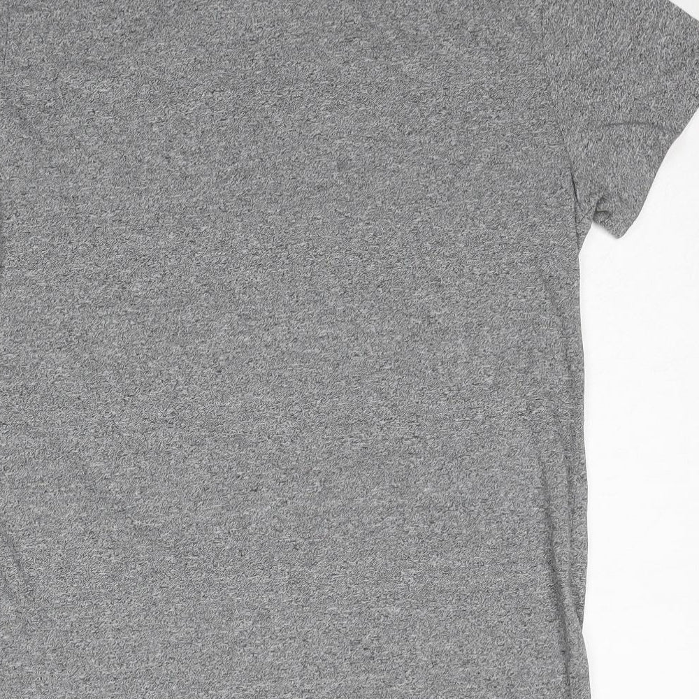 Super Mario Mens Grey Polyester T-Shirt Size M Crew Neck