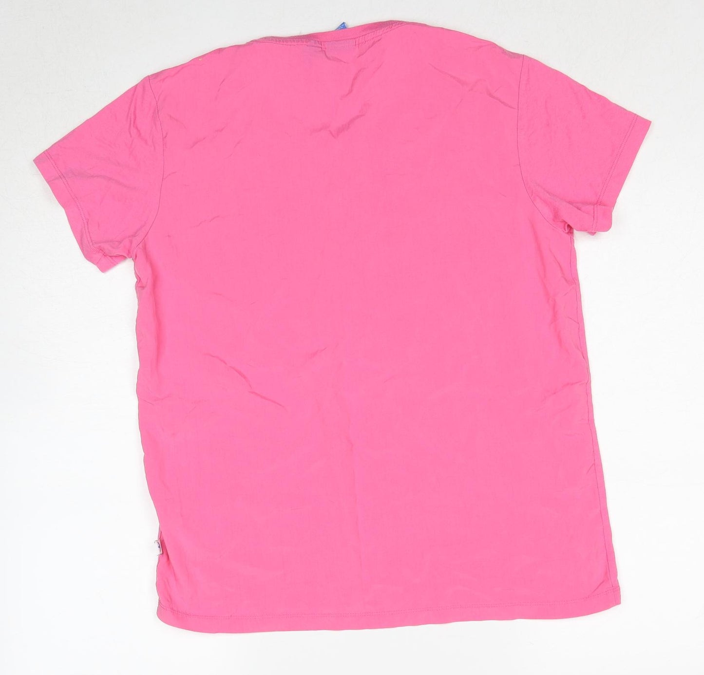 adidas Womens Pink Cotton Basic T-Shirt Size 8 Round Neck