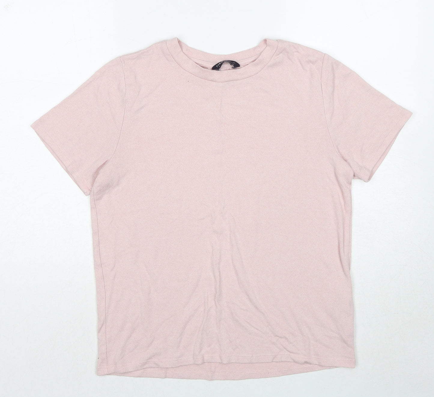 Marks and Spencer Womens Pink Round Neck Viscose Pullover Jumper Size 16