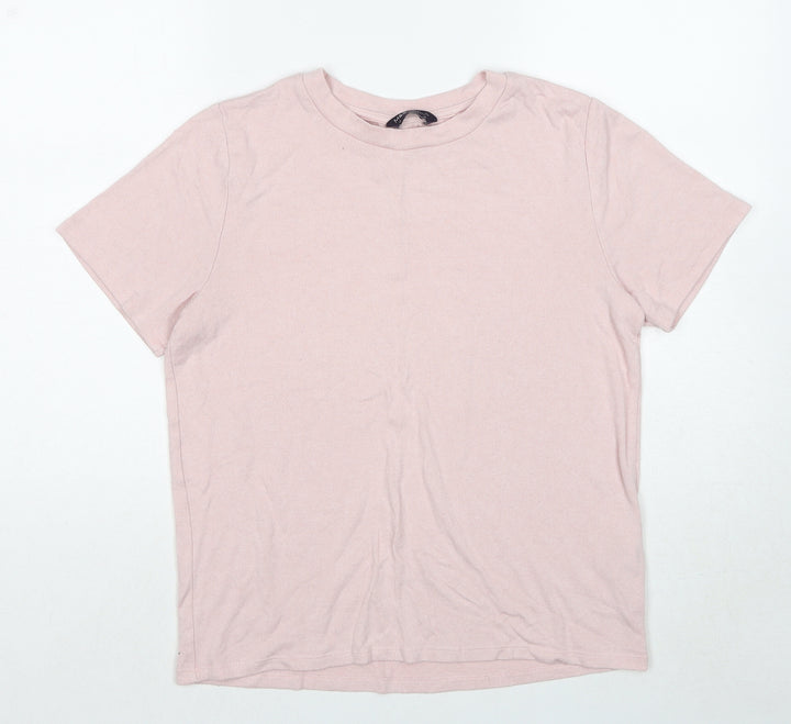 Marks and Spencer Womens Pink Round Neck Viscose Pullover Jumper Size 16