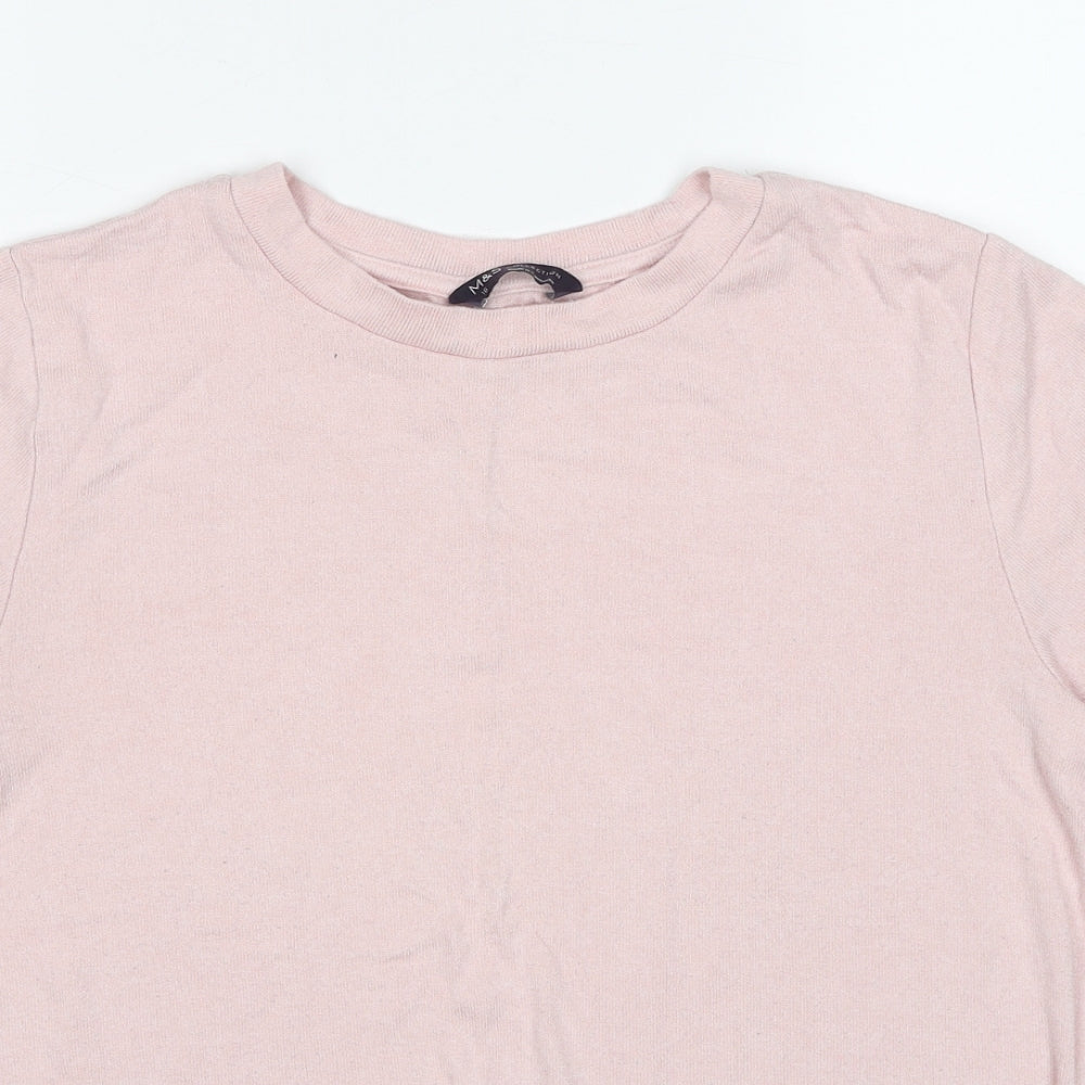 Marks and Spencer Womens Pink Round Neck Viscose Pullover Jumper Size 16