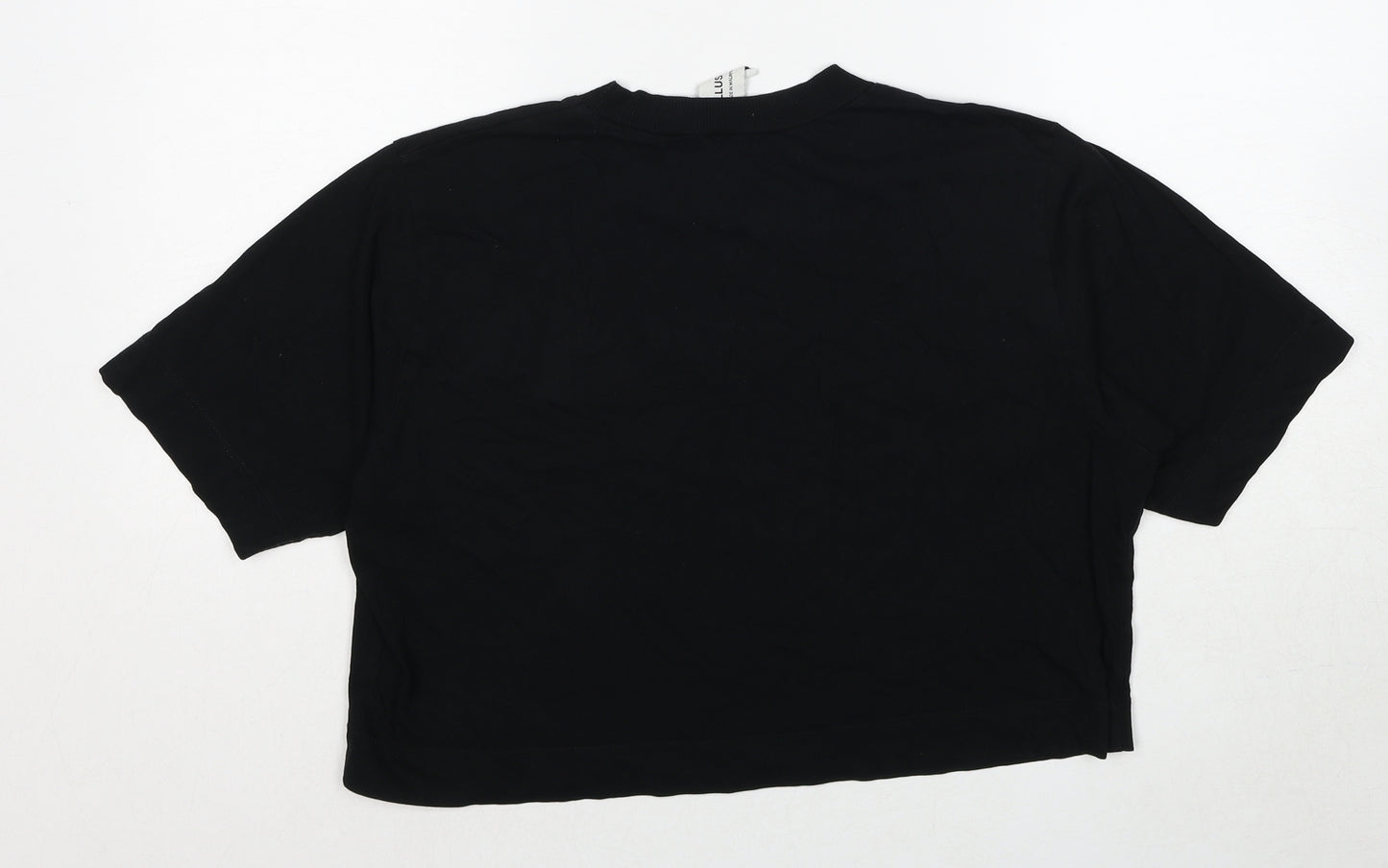 COLLUSION Womens Black Cotton Basic T-Shirt Size 12 Crew Neck
