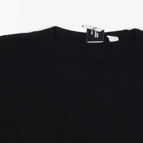 COLLUSION Womens Black Cotton Basic T-Shirt Size 12 Crew Neck