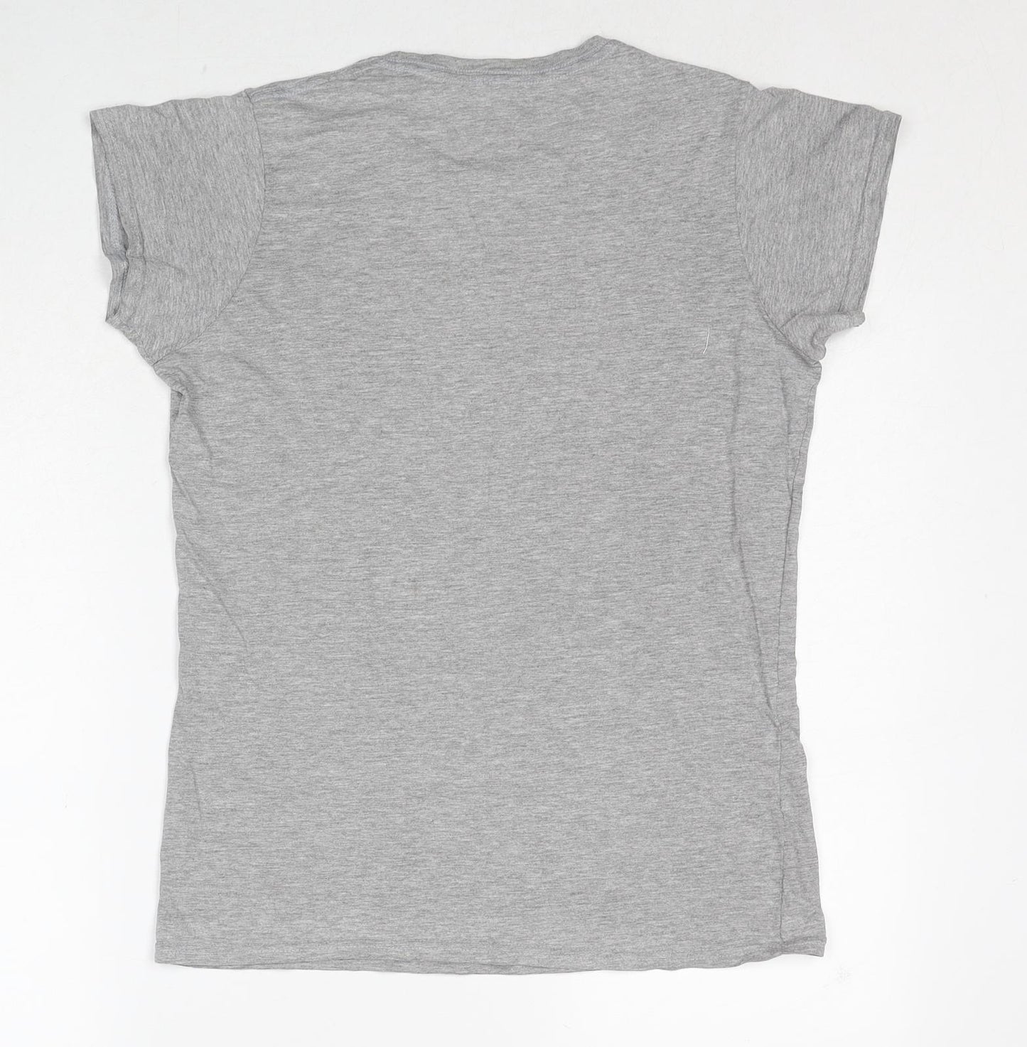 Love Island Womens Grey Cotton Basic T-Shirt Size 14 Crew Neck - Slogan